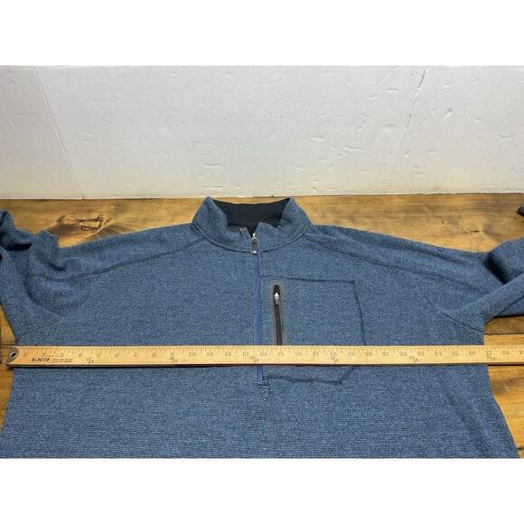Mountain Hardwear Sweater Mens XL Blue Wool Blend 1/4 Zip Pullover Outdoors - Picture 11 of 16